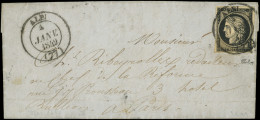 Let EMISSION DE 1849 - 3    20c. Noir Sur Jaune Petit Pli D'archive, Obl. Càd T14 ALBI 4 JANV 1849 Répété à Côté S. LAC, - 1849-1876: Periodo Classico