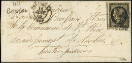 Let EMISSION DE 1849 - 3    20c. Noir Sur Jaune, Obl. Plume, Càd T15 PERPIGNAN 14 JANV 49 Et Cursive 65/BOULOU Répétés à - 1849-1876: Classic Period