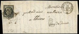 Let EMISSION DE 1849 - 3    20c. Noir Sur Jaune Obl. GRILLE S. LAC, Càd T15 CLERMONT-FERRAND 31 JANV 49, TTB - 1849-1876: Période Classique