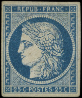 * EMISSION DE 1849 - 4    25c. Bleu, TB. Br Et C, Certif. JF Brun - 1849-1850 Cérès
