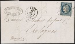 Let EMISSION DE 1849 - 4a   25c. Bleu Foncé, Obl. PC 578 S. LAC, Càd T15 CAEN 17/12/52, TB - 1849-1876: Klassik