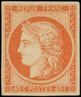 * EMISSION DE 1849 - 5    40c. Orange, Belles Marges Régulières, Très Belle Gomme Et Ch. Légère, TTB. J - 1849-1850 Cérès