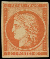 * EMISSION DE 1849 - 5    40c. Orange, Légère Froissure De Gomme, Sinon TB - 1849-1850 Ceres