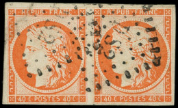 EMISSION DE 1849 - 5    40c. Orange, PAIRE Obl. Los. DS2, TB. Br - 1849-1850 Ceres