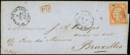 Let EMISSION DE 1849 - 5    40c. Orange, Filet Coupé Dans Un Angle, Obl. PC 3094 S. LAC, Càd T15 ST GERMAIN-EN-LAYE 3/10 - 1849-1876: Période Classique