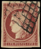 EMISSION DE 1849 - 6A    1f. Rouge-brun, Nuance Soutenue Certifiée Calves, Obl. GRILLE, TTB. C - 1849-1850 Cérès