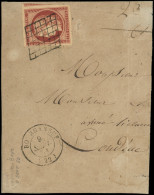 EMISSION DE 1849 - 6B    1f. Carmin-brun, Grandes Marges Dont Un Voisin, Obl. GRILLE S. Fragt, Càd T15 BOURGANEUF 9/9/50 - 1849-1850 Cérès