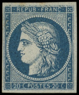 * EMISSION DE 1849 - 8a   20c. Bleu Foncé, "Marquelet", TB, Certif. Robineau - 1849-1850 Ceres