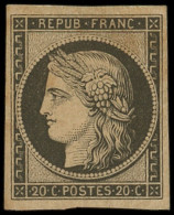 * EMISSION DE 1849 - R3f  20c. Noir Sur Jaune, REIMPRESSION, TB - 1849-1850 Cérès