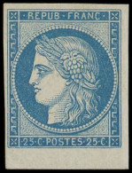 * EMISSION DE 1849 - R4d  25c. Bleu, REIMPRESSION, Petit Bdf, Forte Ch., TB - 1849-1850 Ceres