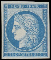 * EMISSION DE 1849 - R4d  25c. Bleu, REIMPRESSION, TB - 1849-1850 Cérès