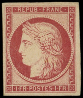 (*) EMISSION DE 1849 - R6f   1f. Carmin Foncé, REIMPRESSION, TB - 1849-1850 Cérès