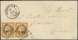 Let PRESIDENCE - 9    10c. Bistre-jaune, PAIRE Obl. PC 1169 S. LSC, Càd T17 EGREVILLE 26/7/54, Superbe. C - 1849-1876: Classic Period