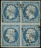 PRESIDENCE - 10   25c. Bleu, BLOC De 4 Obl. PC 306, TB - 1852 Louis-Napoleon