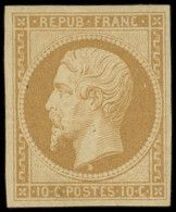 * PRESIDENCE - R9e  10c. Bistre-jaune, REIMPRESSION, TB - 1852 Luigi-Napoleone