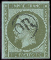 EMPIRE NON DENTELE - 11    1c. Vert-olive, Obl. OR, TB. C - 1853-1860 Napoleone III