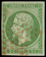 EMPIRE NON DENTELE - 12    5c. Vert, Obl. ETOILE ROUGE, TB. C - 1853-1860 Napoleone III