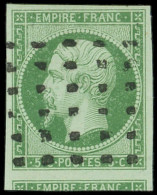 EMPIRE NON DENTELE - 12    5c. Vert, Voisin En Bas, Obl. GROS POINTS, Superbe. C - 1853-1860 Napoléon III