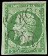 EMPIRE NON DENTELE - 12    5c. Vert, Obl. OR 4 Fois, TB. Br - 1853-1860 Napoleon III