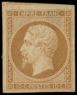 * EMPIRE NON DENTELE - 13B  10c. Brun Clair, T II, Gomme Moyenne, Très Belles Marges, C - 1853-1860 Napoléon III.