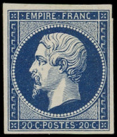 ** EMPIRE NON DENTELE - 14Aa 20c. Bleu Foncé, T I, Inf. Pli D'angle Sinon TB - 1853-1860 Napoléon III.