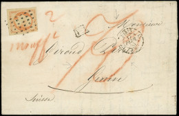 Let EMPIRE NON DENTELE - 16   40c. Orange Obl. Cachet D'ESSAI De 36 POINTS S. LAC, Càd De Route 1er PARIS 15 17/2/55, Co - 1849-1876: Classic Period