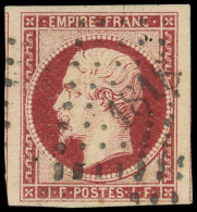 EMPIRE NON DENTELE - 18a   1f. Carmin Foncé, Obl. PC 1818, Grandes Marges Avec Voisins, Superbe - 1853-1860 Napoléon III.