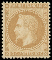 ** EMPIRE LAURE - 28B  10c. Bistre, T II, Très Bien Centré, TTB - 1863-1870 Napoleon III With Laurels