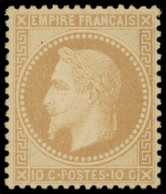 * EMPIRE LAURE - 28B  10c. Bistre, T II, Inf. Ch., Bien Centré, TB - 1863-1870 Napoleon III With Laurels