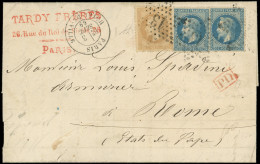 Let EMPIRE LAURE - 28B Et 29B, 10c. Et 20c. (2) Obl. Etoile 13 S. LAC, Càd Hôtel De Ville 3/9/69, Arr. ROMA 6/9, TTB - 1849-1876: Période Classique