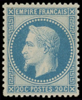 * EMPIRE LAURE - 29A  20c. Bleu, T I, Inf. Trace De Ch., Excellent Centrage, TTB - 1863-1870 Napoleone III Con Gli Allori