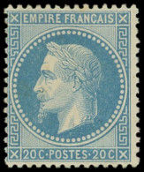 * EMPIRE LAURE - 29B  20c. Bleu, T II, Frais Et TB. J - 1863-1870 Napoleone III Con Gli Allori