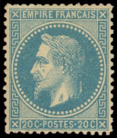 * EMPIRE LAURE - 29B  20c. Bleu, T II, Centrage Parfait, TTB. C - 1863-1870 Napoléon III Lauré
