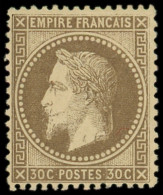 * EMPIRE LAURE - 30   30c. Brun, Impression Défectueuse, Très Bon Centrage, TB, Certif. JF Brun - 1863-1870 Napoléon III Lauré