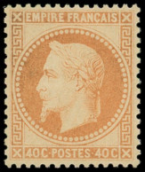 ** EMPIRE LAURE - 31   40c. Orange, Très Bon Centrage, Un Point D'adh., TTB - 1863-1870 Napoleon III With Laurels