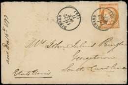 Let SIEGE DE PARIS - 38   40c. Orange, VARIETE De PIQUAGE, Obl. Càd T16 DINARD 22/10/77 S. Env. Pour GEORGETOWN SOUTH CA - 1849-1876: Classic Period