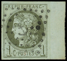 EMISSION DE BORDEAUX - 39A   1c. Olive, R I, Obl. ANCRE, Bdf, Superbe. C - 1870 Bordeaux Printing
