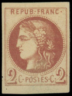 * EMISSION DE BORDEAUX - 40Ad  2c. Brun-rouge, R I, Impression Dépouillée De Tours, Petit Bdf, TB - 1870 Ausgabe Bordeaux