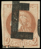 EMISSION DE BORDEAUX - 40B   2c. Brun-rouge, R II, Obl. TYPO, TTB - 1870 Emission De Bordeaux