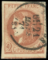 EMISSION DE BORDEAUX - 40B   2c. Brun-rouge, R II, Voisin En Bas, Obl. Càd T16 21/3/71, TTB - 1870 Emisión De Bordeaux