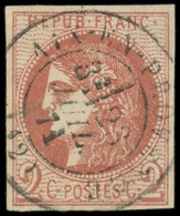 EMISSION DE BORDEAUX - 40Ba  2c. ROUGE-BRIQUE, Obl. Càd T17 AIX En PROVENCE 23/7/71, Superbe, Certif. Calves - 1870 Bordeaux Printing