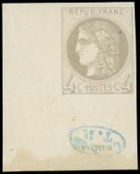 ** EMISSION DE BORDEAUX - 41B   4c. Gris, R II, Cdf Contrôle TP, Bdf *, Superbe - 1870 Bordeaux Printing