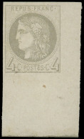 * EMISSION DE BORDEAUX - 41B   4c. Gris, R II, COIN De FEUILLE, TTB. Br - 1870 Emission De Bordeaux