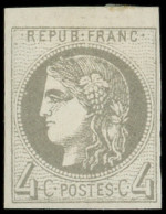 * EMISSION DE BORDEAUX - 41B   4c. Gris, R II, Nuance Foncée, Petit Bdf, TB - 1870 Emissione Di Bordeaux