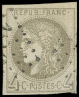 EMISSION DE BORDEAUX - 41A   4c. Gris, R I, Obl. GC, TTB. C Et Br - 1870 Ausgabe Bordeaux