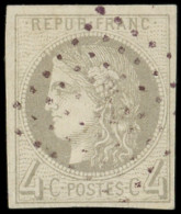 EMISSION DE BORDEAUX - 41B   4c. Gris, R II, Obl. ANCRE, TTB. C - 1870 Emission De Bordeaux