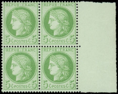 ** CERES DENTELE - 53a   5c. Vert Sur Blanc, BLOC De 4 Bdf, TB - 1871-1875 Cérès