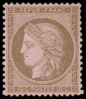 * CERES DENTELE - 58   10c. Brun Sur Rose, Très Bon Centrage, TB. J - 1871-1875 Cérès