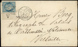 Let CERES DENTELE - 60A  25c. Bleu, T I, Grand BORD De FEUILLE, Obl. Etoile 14 S. LSC, Càd R. De Strasbourg 13/3/72, Arr - 1849-1876: Classic Period