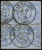 TYPE SAGE - 68   25c. Outremer, BLOC De 4 Obl. Càd T17 BAR-LE-DUC 15/9/76, RR Et TB - 1876-1878 Sage (Type I)